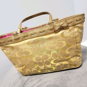 Small coach monogram gold purse